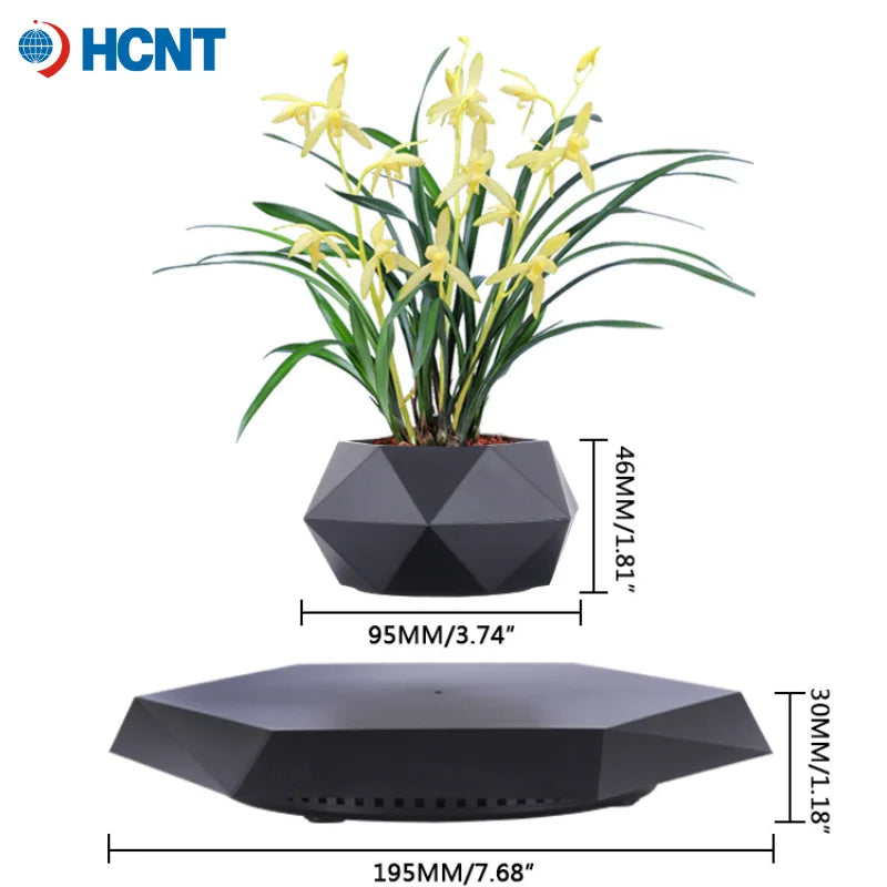Magnetic Levitating Plant Pot size and dimensions