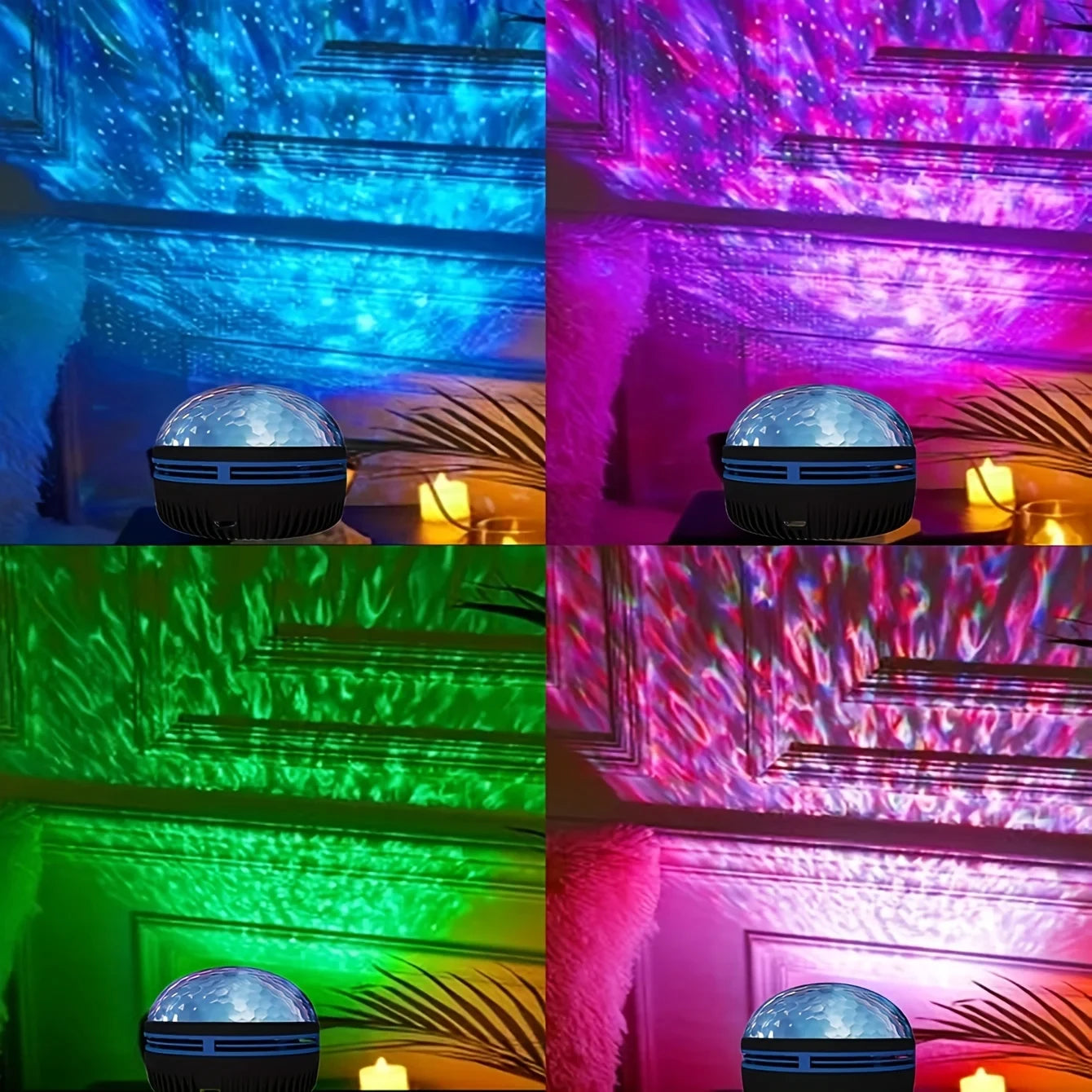 Ocean Wave Projector – 16-Color Rotating Night Light with Remote