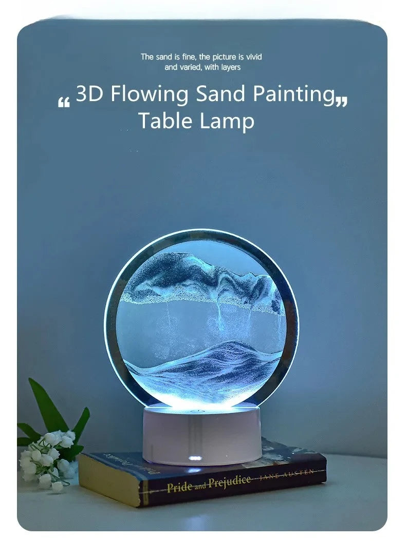 3D Flowing Sand Art Night Light