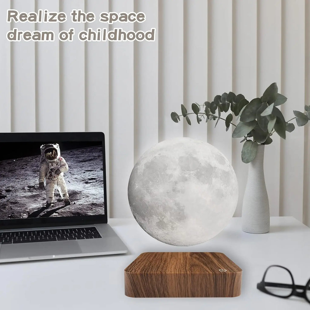 Magnetic Levitating Moon Lamp in room setting