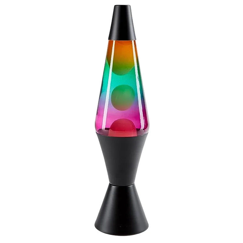 Lava Lamp glowing multicolor on a shelf
