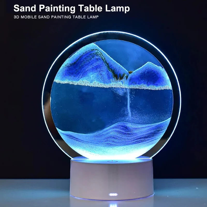 3D Flowing Sand Art Night Light