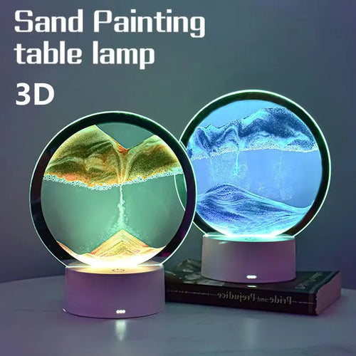 3D Flowing Sand Art Night Light
