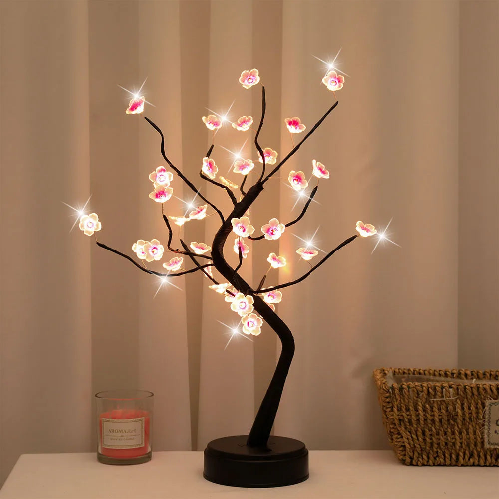 Cherry Blossom Tree Lamp branch and LED blossom detail