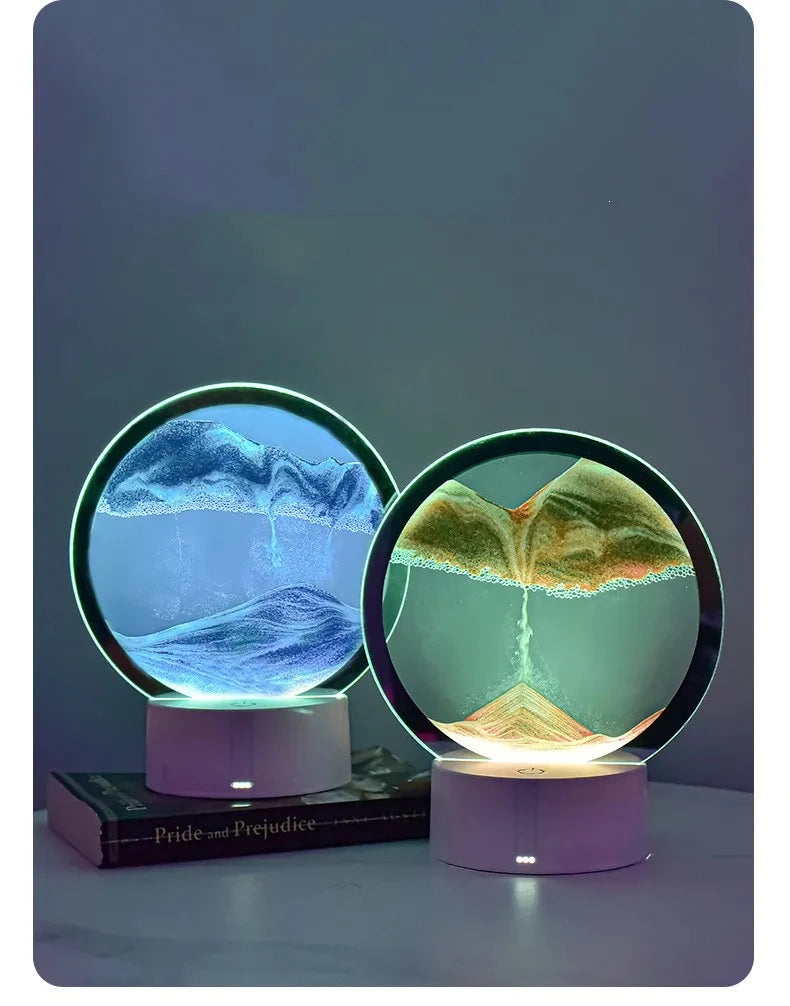 3D Flowing Sand Art Night Light