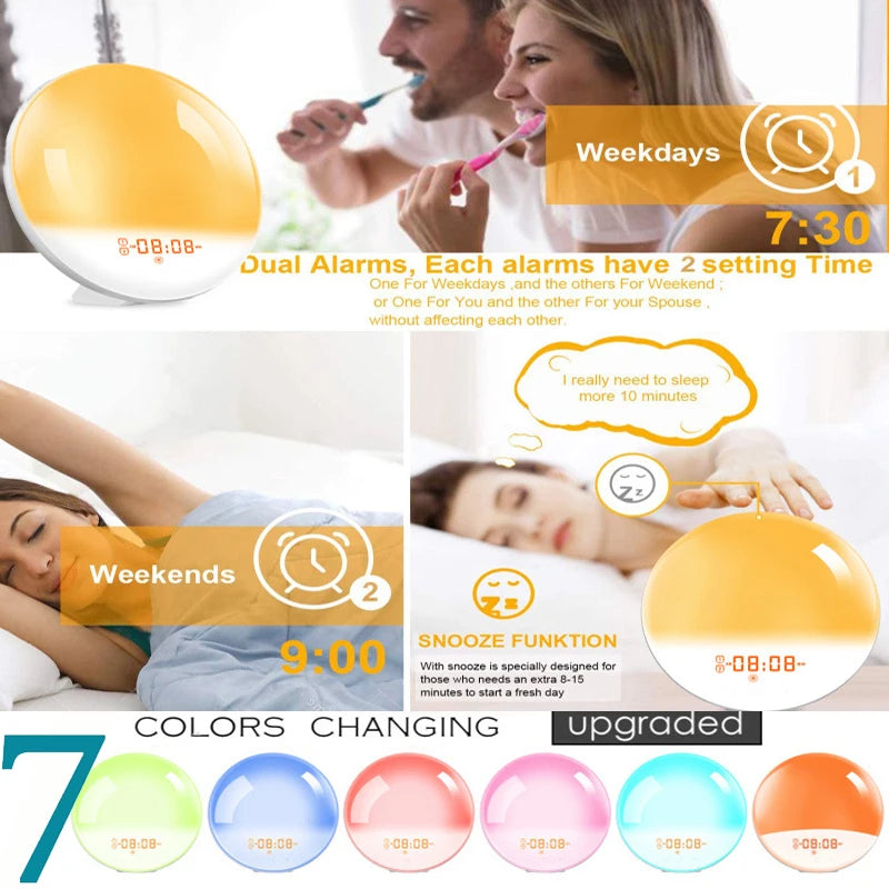 Sunrise Alarm Clock display and controls