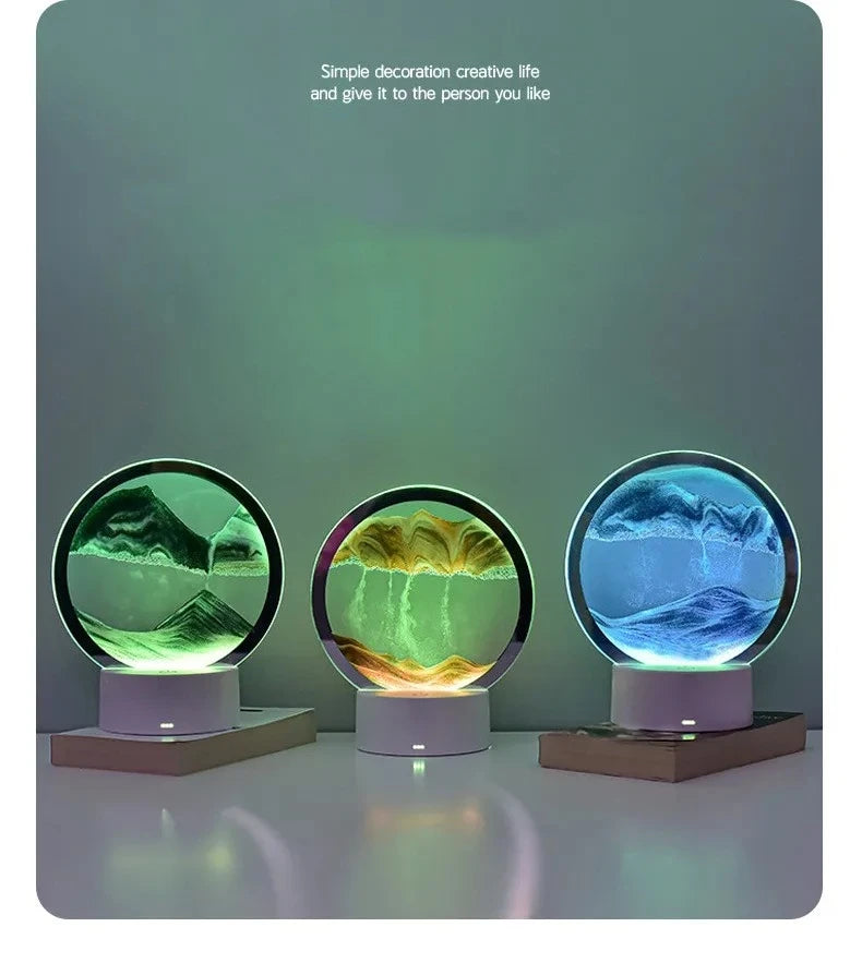 3D Flowing Sand Art Night Light