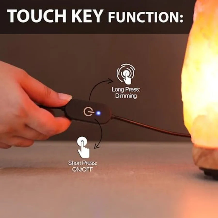 Himalayan Salt Lamp with Touch Dimmer