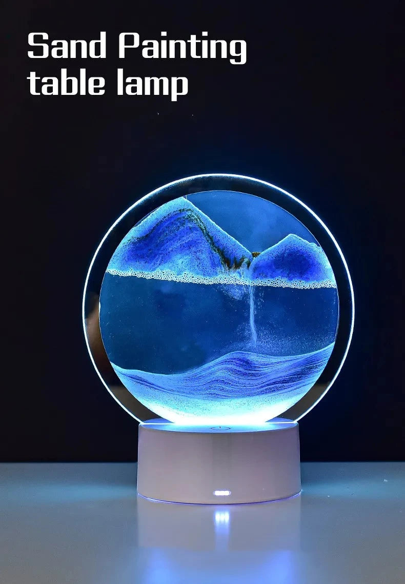 3D Flowing Sand Art Night Light