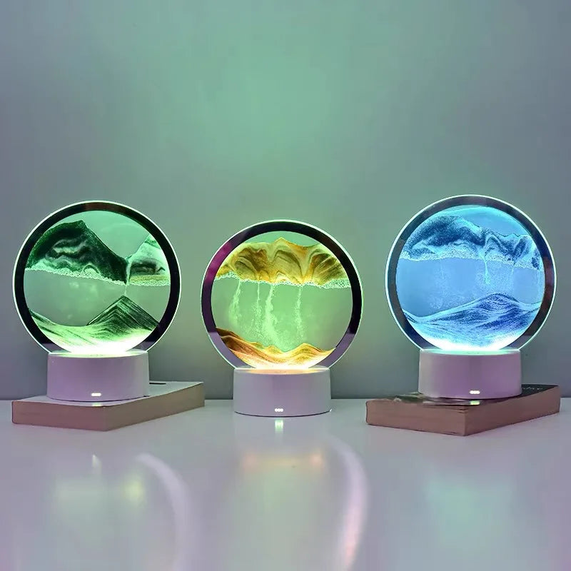 3D Flowing Sand Art Night Light
