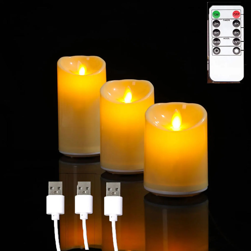 Rechargeable Flameless LED Candle Set (3 Pack)