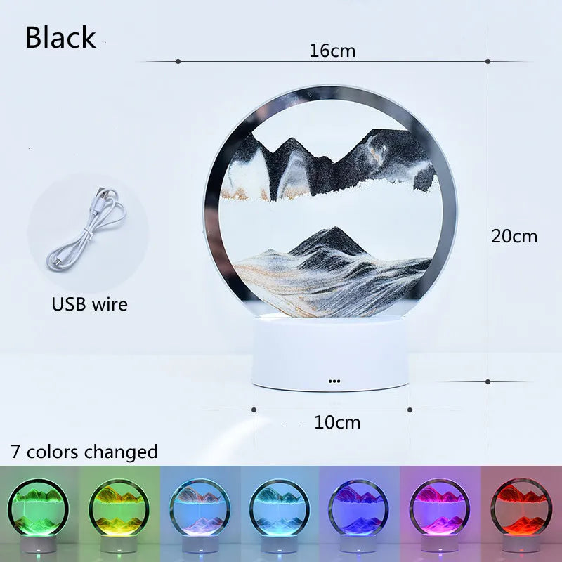 3D Flowing Sand Art Night Light