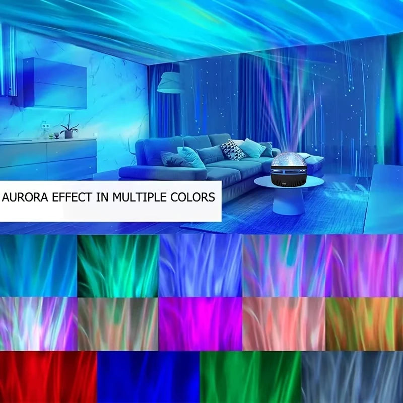 Ocean Wave Projector – 16-Color Rotating Night Light with Remote