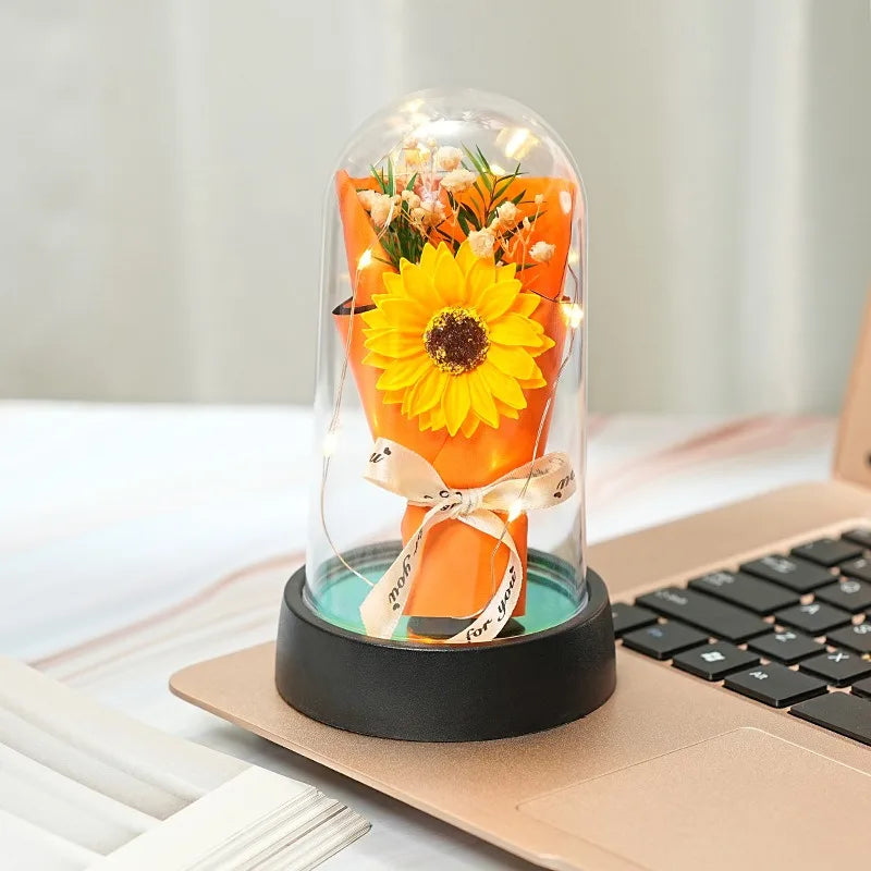 Enchanted Rose LED Glass Dome – Preserved Flower Night Light