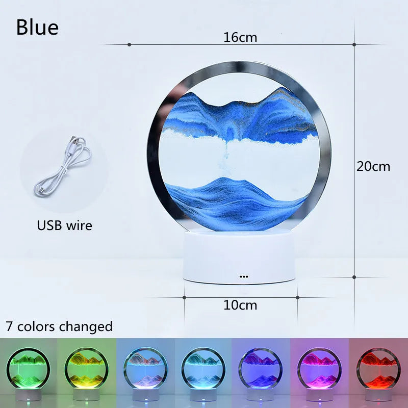 3D Flowing Sand Art Night Light