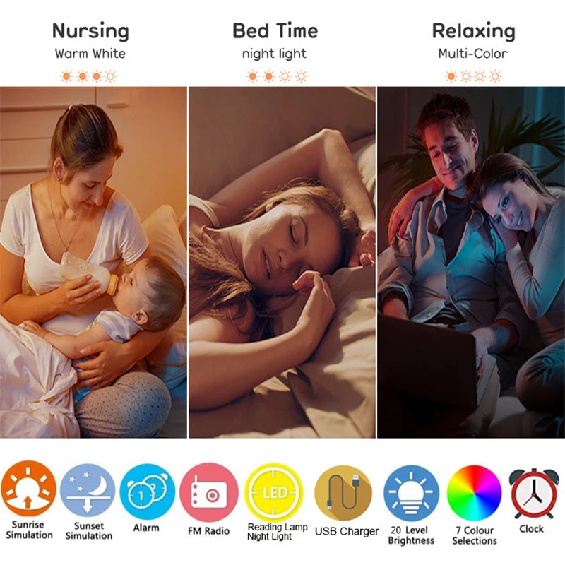 Sunrise Alarm Clock color options