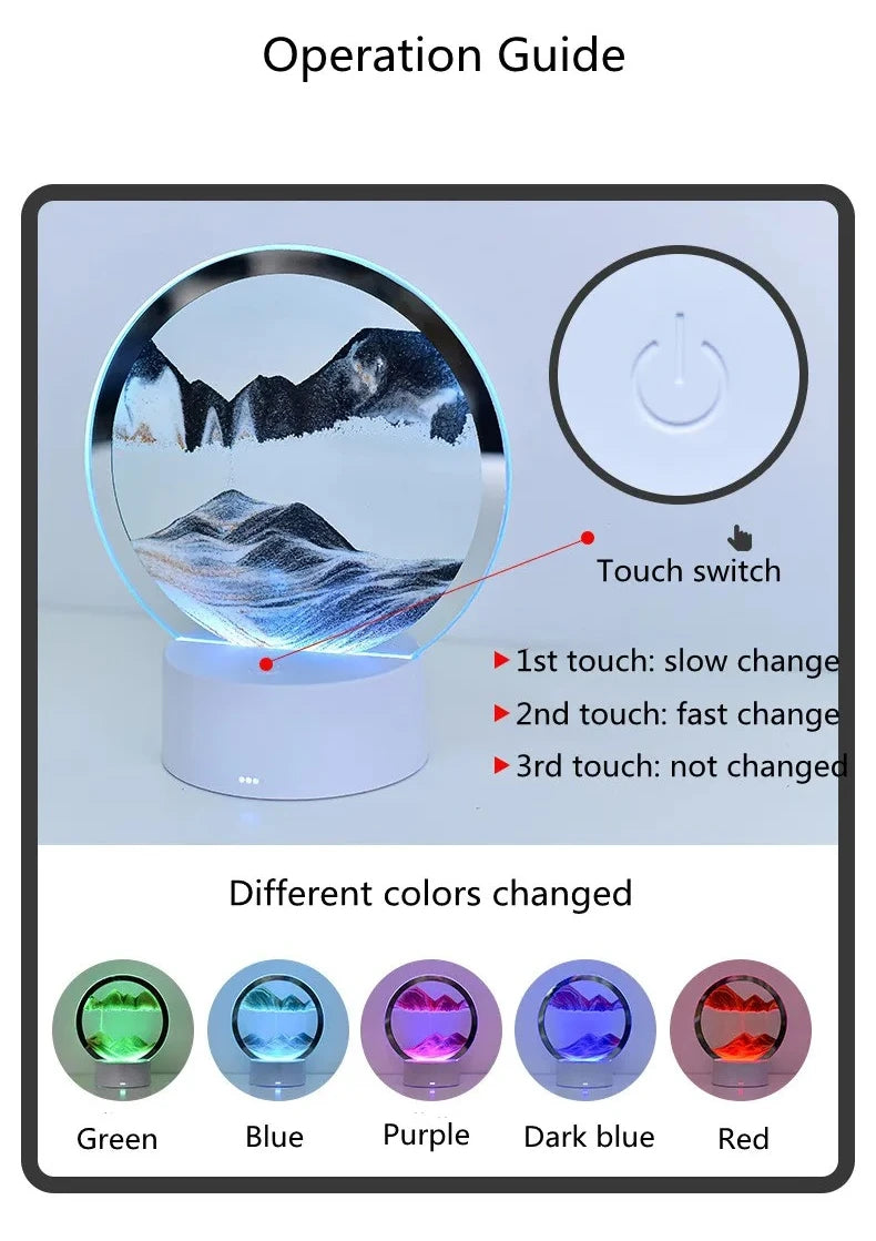 3D Flowing Sand Art Night Light