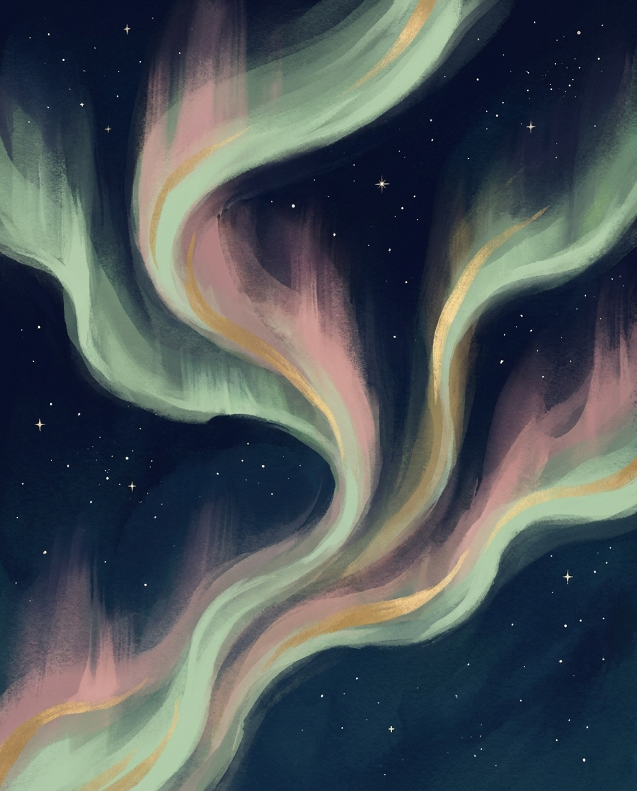 Aurora waves printable wall art