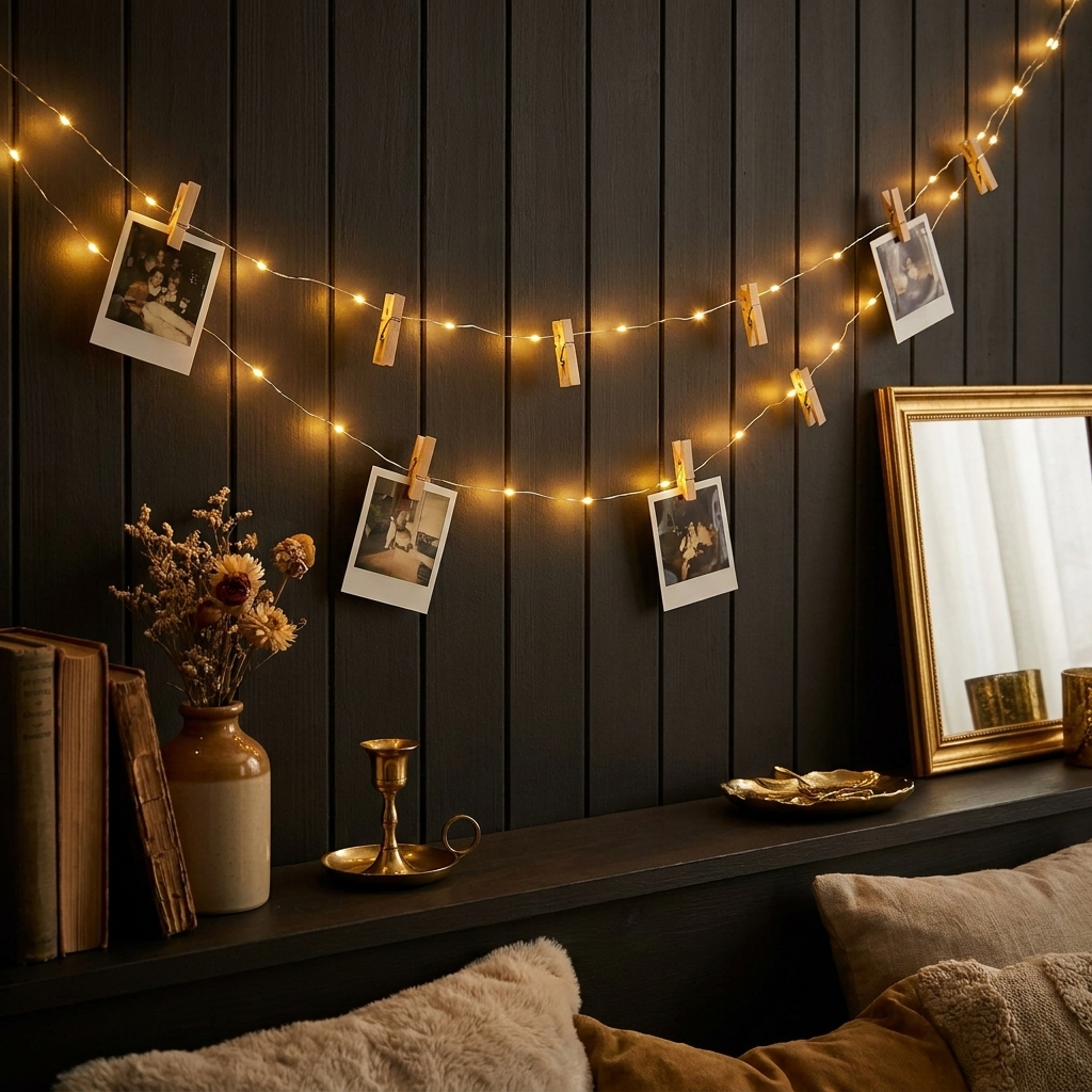 Warm Fairy String Lights styled lifestyle shot